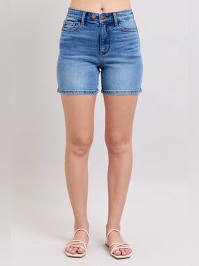 Judy Blue Light Wash High-Rise Denim Shorts